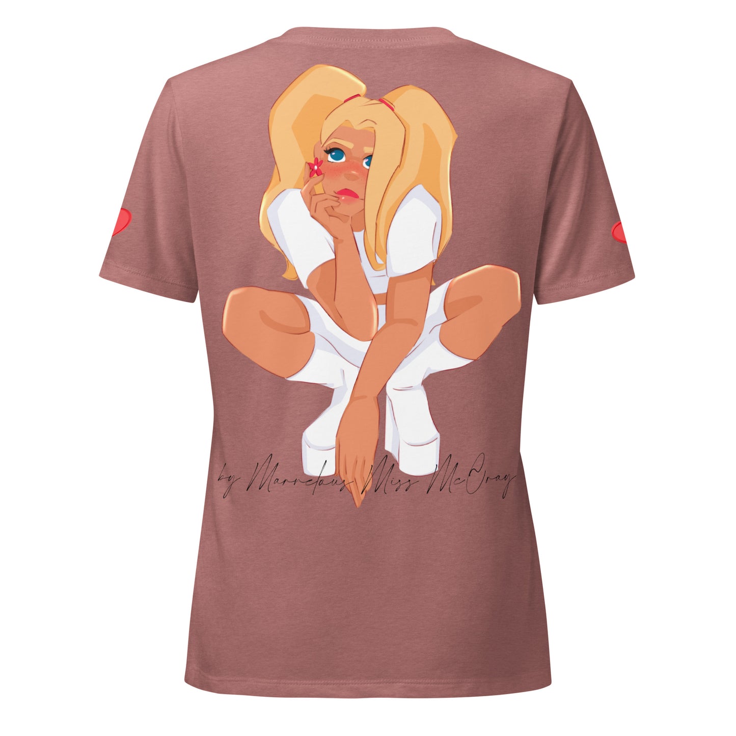 Poppy - Lockeres Damen T-Shirt mit V-Ausschnitt - Marvelous Miss McCray