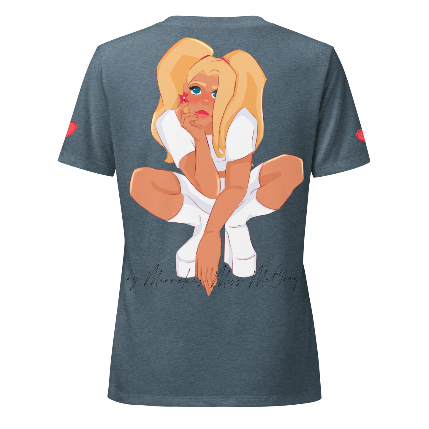 Poppy - Lockeres Damen T-Shirt mit V-Ausschnitt - Marvelous Miss McCray