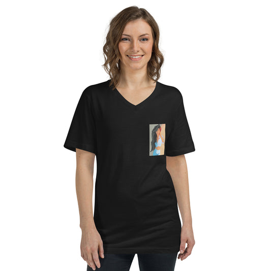 Sun-kissed - Kurzärmeliges Unisex-T-Shirt mit V-Ausschnitt - Marvelous Miss McCray
