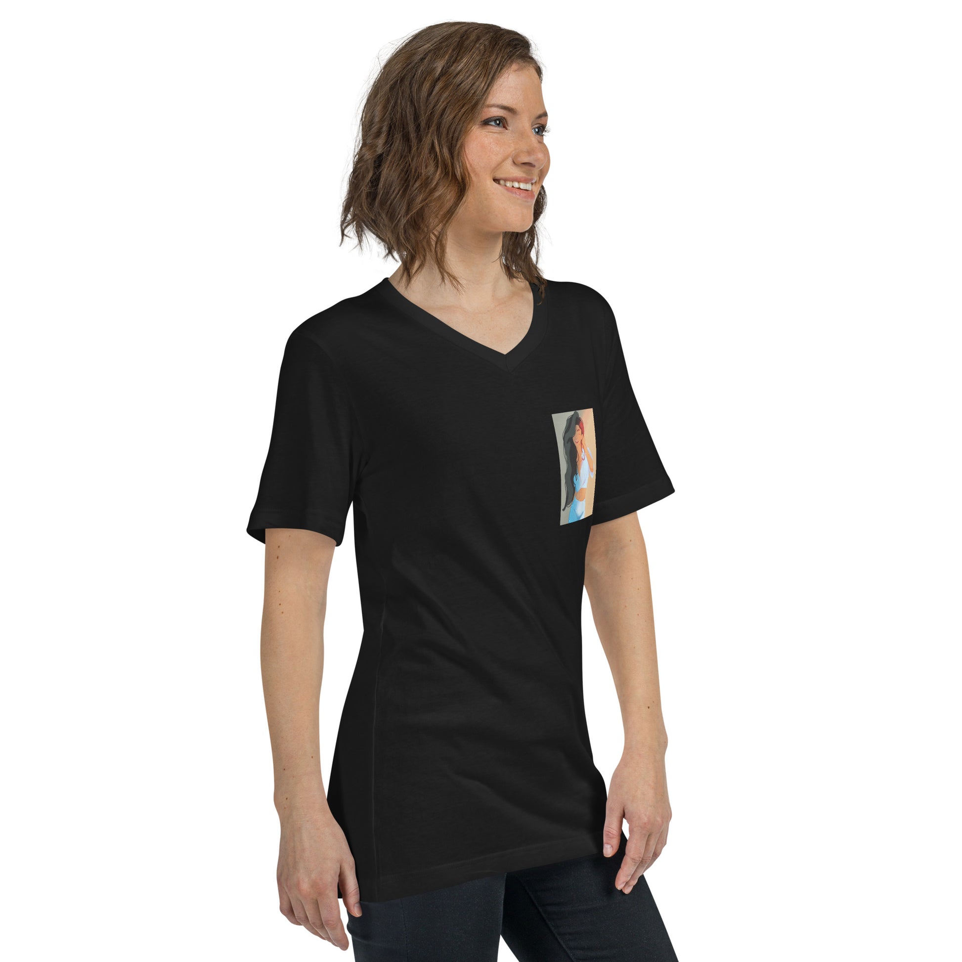 Sun-kissed - Kurzärmeliges Unisex-T-Shirt mit V-Ausschnitt - Marvelous Miss McCray