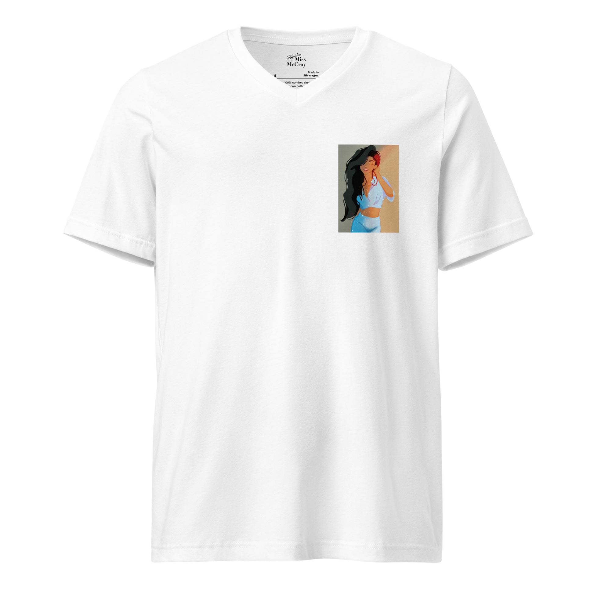 Sun-kissed - Kurzärmeliges Unisex-T-Shirt mit V-Ausschnitt - Marvelous Miss McCray