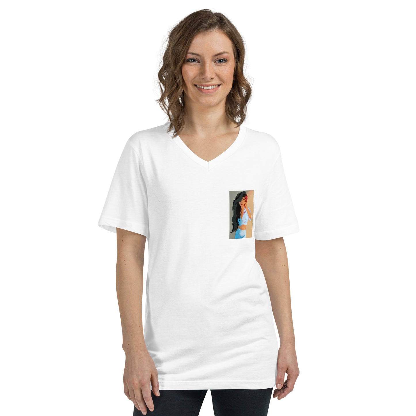 Sun-kissed - Kurzärmeliges Unisex-T-Shirt mit V-Ausschnitt - Marvelous Miss McCray