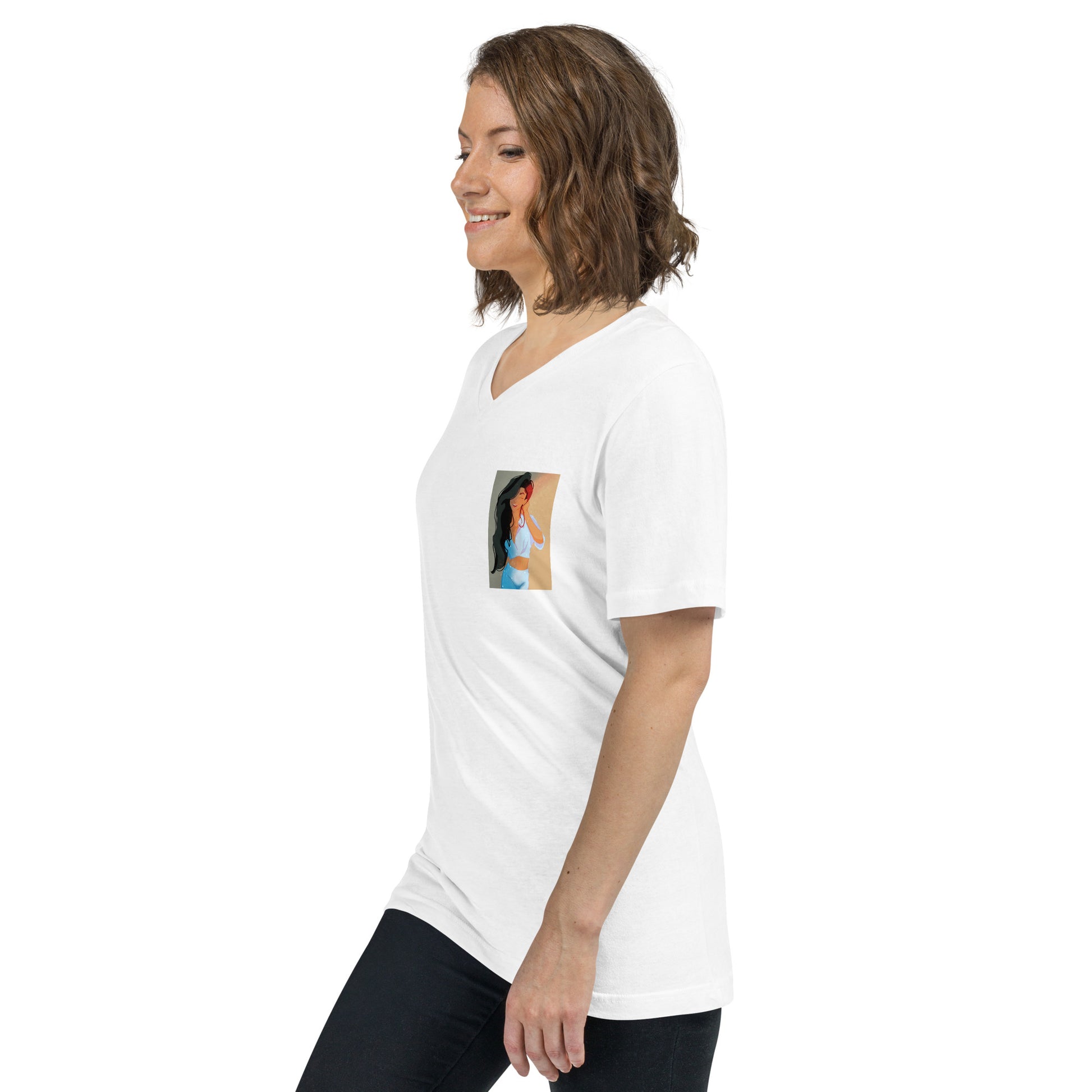 Sun-kissed - Kurzärmeliges Unisex-T-Shirt mit V-Ausschnitt - Marvelous Miss McCray