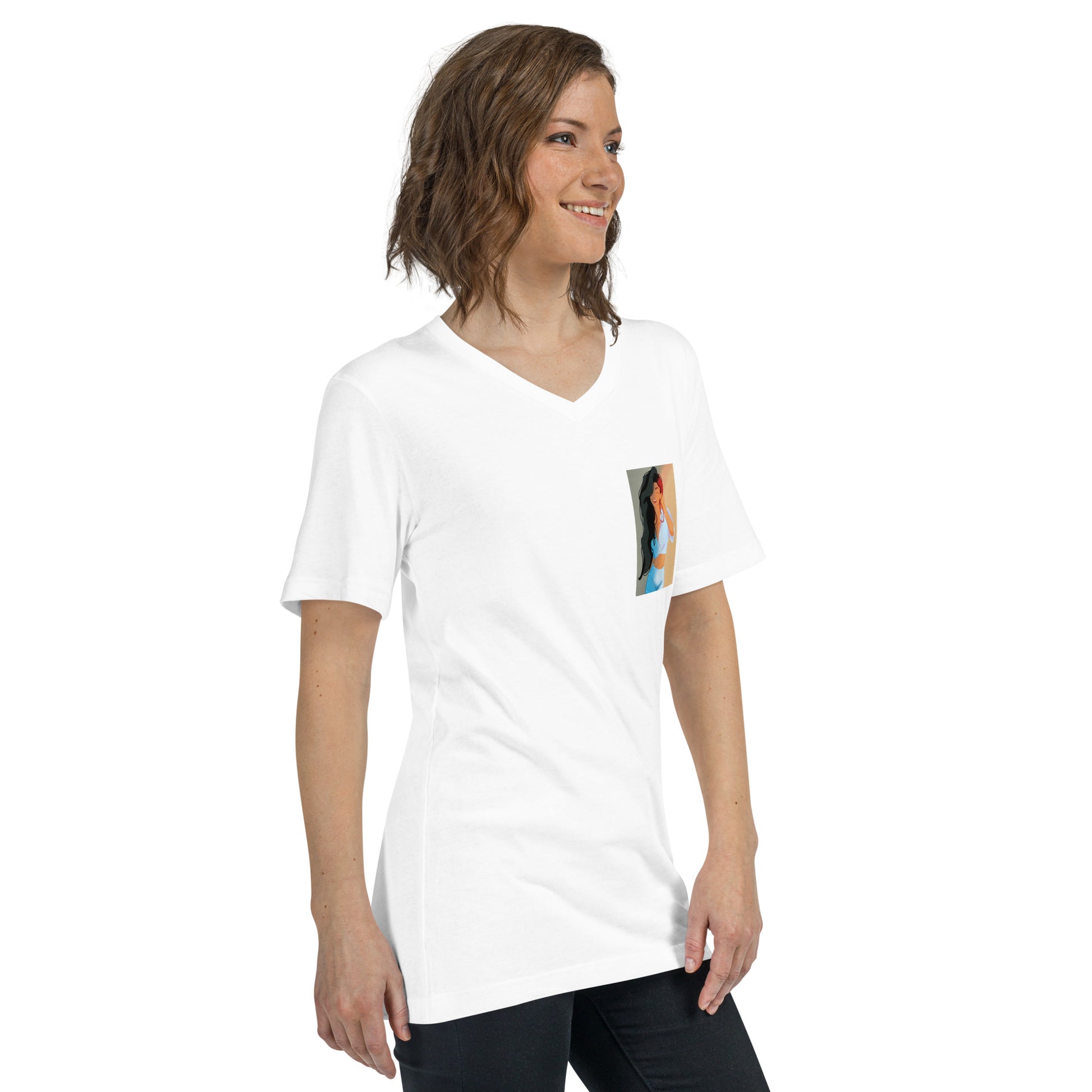 Sun-kissed - Kurzärmeliges Unisex-T-Shirt mit V-Ausschnitt - Marvelous Miss McCray