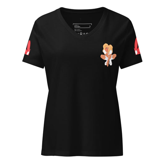 Poppy - Lockeres Damen T-Shirt mit V-Ausschnitt - Marvelous Miss McCray